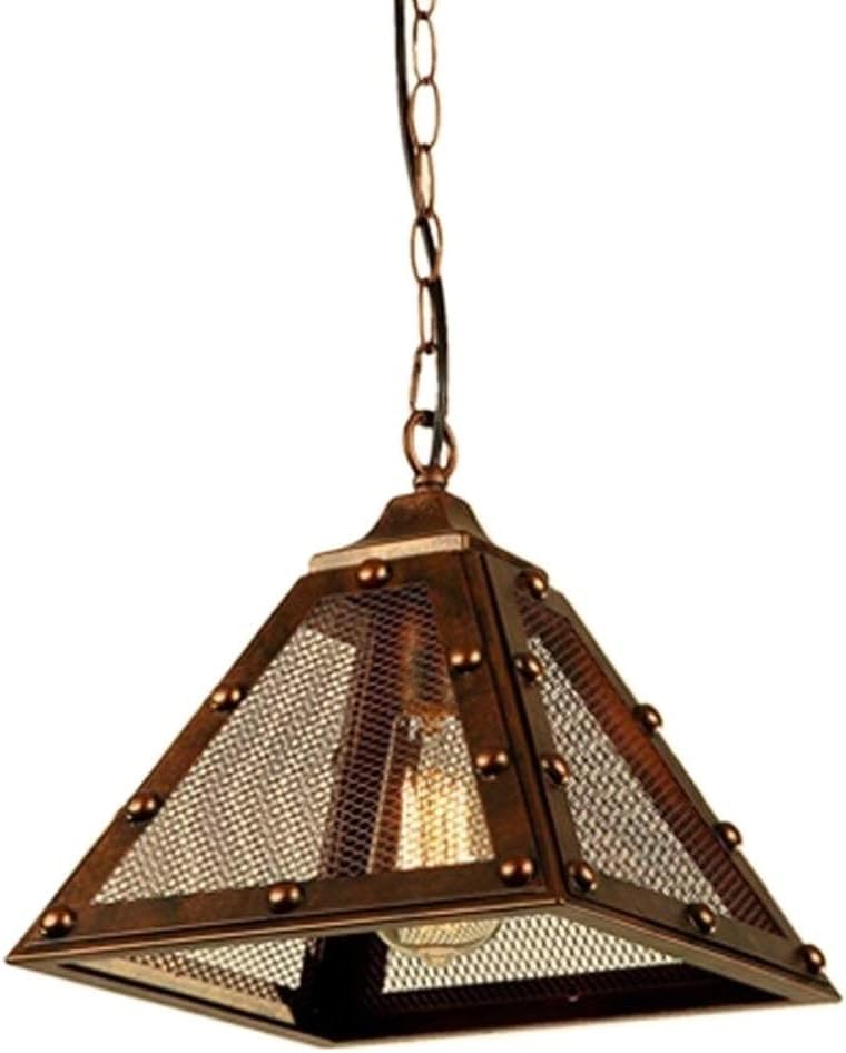 Lustre de plafond industriel avec abat-jour triangle rétro géométrique pour salle à manger