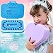 Jetec Baby Tooth Box Keepsake for Kids Teeth Storage Holder Child Teeth Organizer Tooth Fairy Box with Baby Fetal Hair Container and Tweezer for Keeping The Child Memory(Blue)