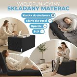 ELONEO Materac Składany - 3-Częściowy Materac Turystyczny dla Osoby Dorosłej, Pianka o Grubości 15 cm, Nadaje Się do Prania, Jednoosobowy (Czarny, 75 x 195 x 15 cm)