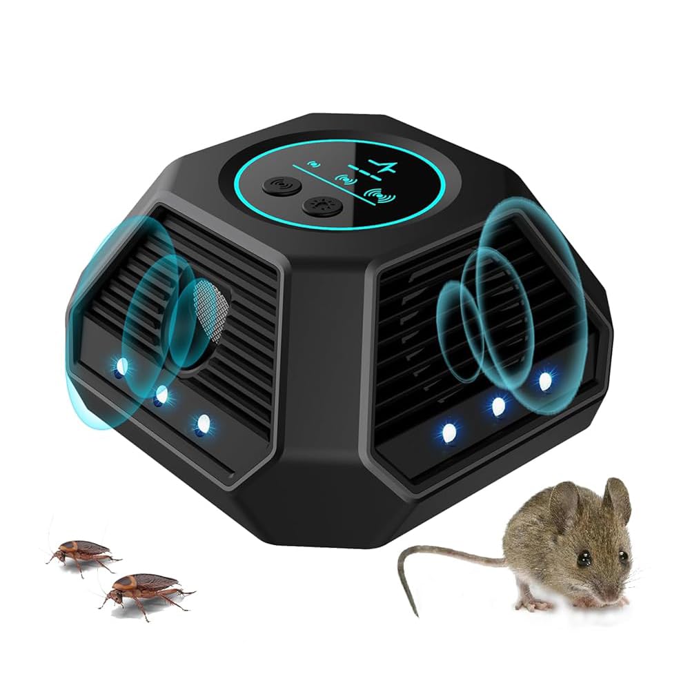 Ultraschall Maus und Ratten 360°,4 Funktionsschalter,Schädlingsvertreiber elektronisch für Haus,Keller,Mäuse und Ratten vertreiben ohne Chemie und Mausefalle