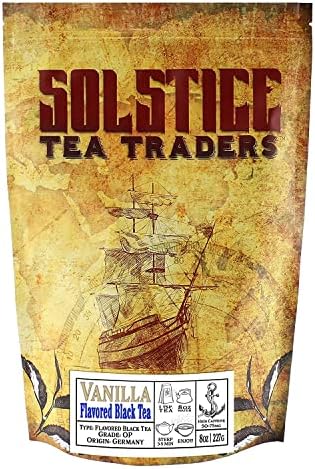 Solstice Loose Leaf Vanilla Black Tea (8-Ounce Bulk Bag); Makes 100+ Cups of Tea