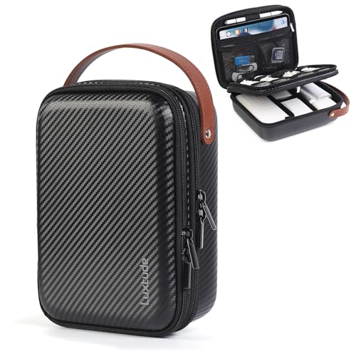 Luxtude Electronics Organizer Travel Case for Chargers and Cords, Hard