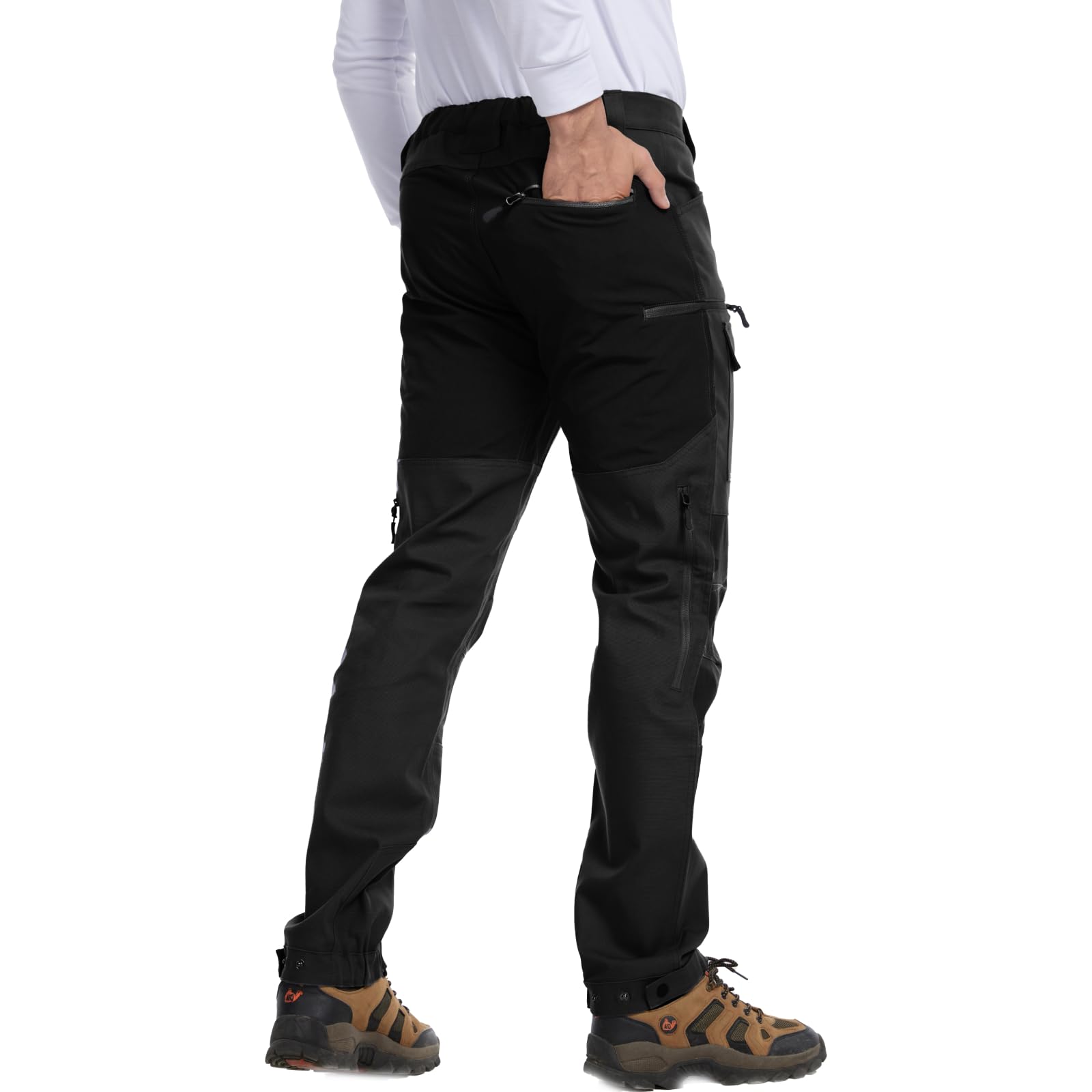 WORK IDEA Pantalón de Senderismo para Hombre, Ajuste Slim elástico, Impermeable, Adecuado para Actividades al Aire Libre