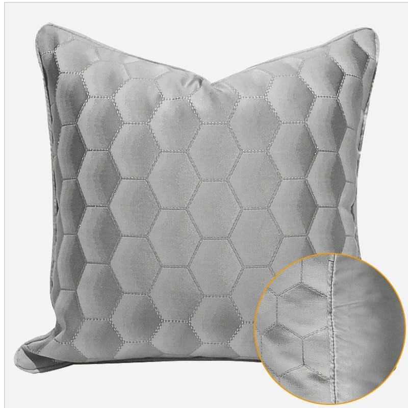Housse de coussin géométrique gris protège canapé salon et lit - 7