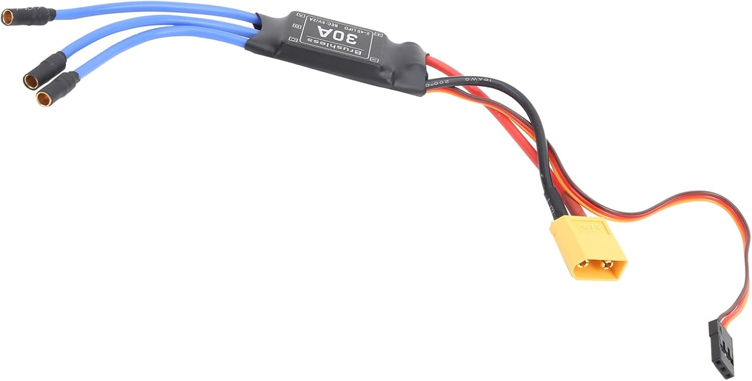 30A Brushless ESC, for 2-3S LiPo, Electronic Speed Controller for RC Drone, Quadcopter and FPV Racing, DIY Aircraft