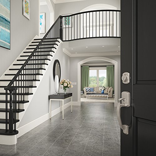 Schlage Greenwich Single Cylinder Handleset And Broadway Lever, Satin Nickel (F60 Grw 619 Brw) #TOP1