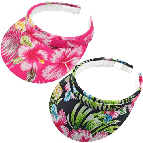 Image of 2 Pack Visor Women Men Sun Hat Clip On Visors Adjustable Sport Wide Brim Cap