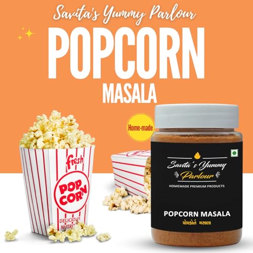 Image of Savita's Yummy Parlour Popcorn Masala - 100g | Homemade Premium Spice Blend | Tangy & Spicy Seasoning for Popcorn, Snacks & Fries
