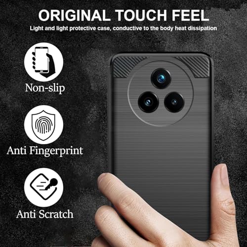 Image of Bintage Silicon Matte Rubber Hybrid Case Back Cover for Compatible Model with Realme RMX5032 / P3 Pro 5G - Black