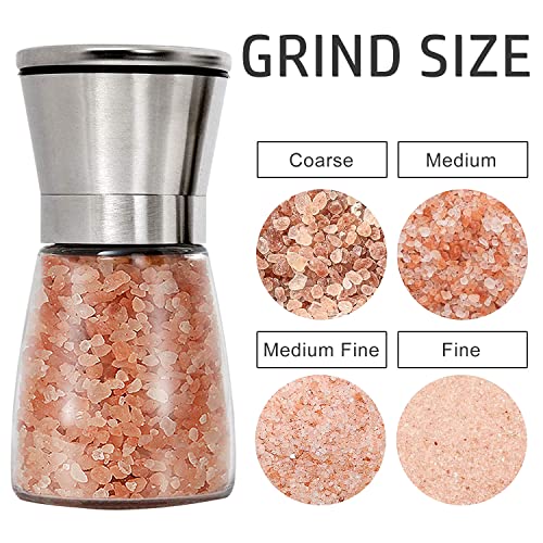 Pepper Grinder Pepper Mill, Salt Grinder Refillable,(Single Package) Adjustable Coarseness Black Pepper Grinder, Stainless Steel Sea Salt Shaker With Ceramic Rotor (1 Pack) #TOP4