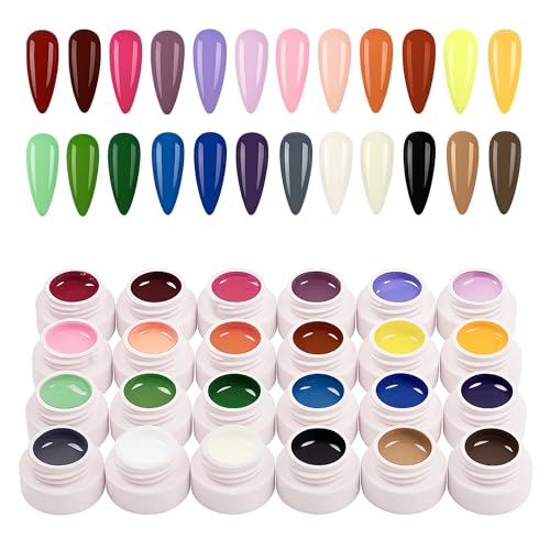Set de 24 colores esmalte gel para uñas pintura miniatura 1