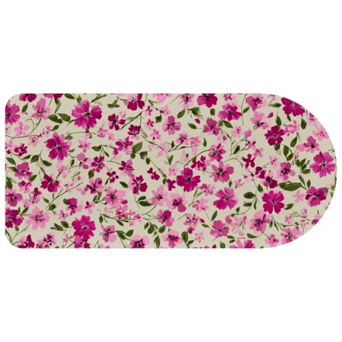 Tapis de souris rose XL 74x35 cm fleuri antidérapant grand sous-main bureau