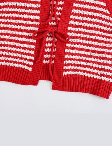 Yvipette Women Sweater Vest Sleeveless Crochet Tops Casual Color Block Tie Back Knit Tank Tops Striped Crop Tank Tops4