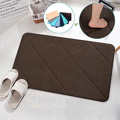Ailsan Memory Foam Bath Mat Luxury Non-Slip Bathroom Rugs Thick Flannel Absorbent Entry