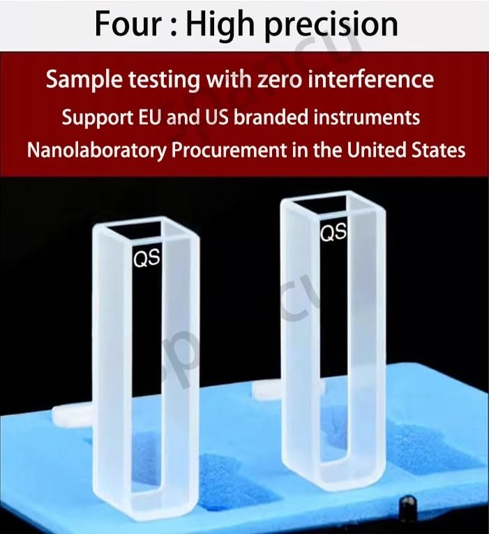 2 cuvette in quarzo con coperchio, percorso ottico 10 mm, JGS1, adatte for laboratorio spettrofotometrico(High precision)