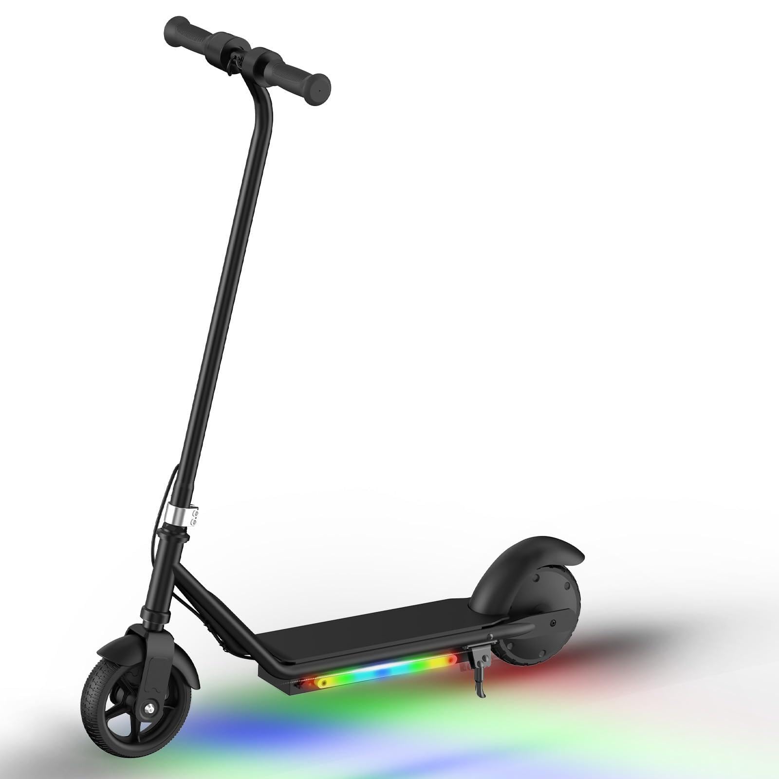 Electric Scooter for Kids 150W Motor Simple One-Button Control 2 Safe Speeds 6 10 MPH Colorful Lights Magnetic
