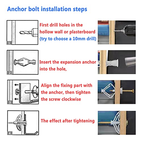 Plasterboard Fixings 40 Sets (80pcs),Drywall Screws and Rawl Plugs - Image 3