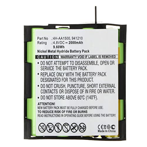 Batería de Repuesto para 4H-AA1500 941210 Edge US Enegry Mi-Ready Fit 1.0, 3.0, MI-Fitness, Mi-Sport, mi-Theta 600, Performance E Mi-Ready Physio 5 Rehab 400, Runner SP 2.0, SP 4.0 4.8V 2000mAh