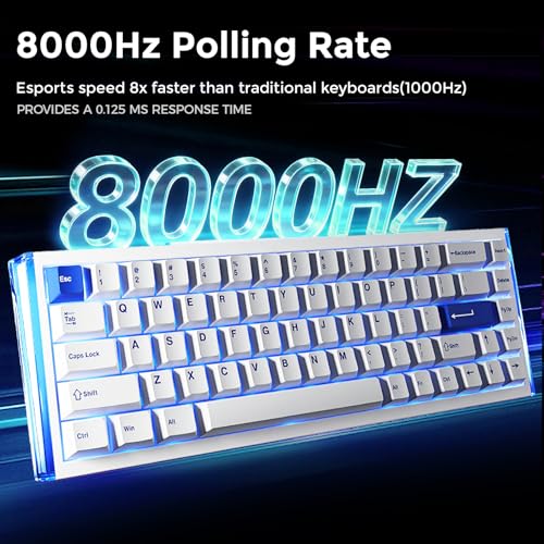 Image of DAREU COOL68 65% Hall Effect Magnetic Switch Gaming Keyboard with 8000Hz Polling Rate,Rapid Trigger,Adjustable Actuation,0.1ms Latency,SOCD,Gasket Mount,PBT keaycaps,Hot swappable,RGB Light