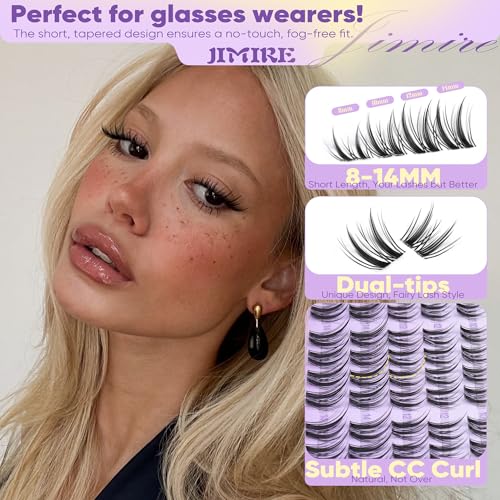 Image of Wispy Lash Clusters Natural Look Bunny Lashes Clusters 8-10-12-14MM Manga Cluster Eyelash Extensions Anime Short Eyelash Clusters Soft Pestanas Postizas Naturales DIY Lash Extensions at Home