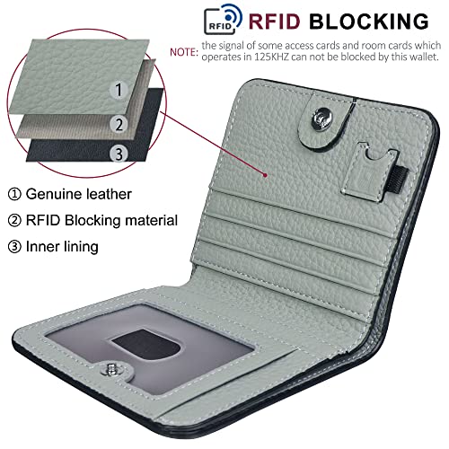 GADIEMKENSD Small Wallet Bifold RFID Credit Card Holder for Men Leather Coin Ladies Purse RFID Blocking Mini Compact Pocket Wallet with Zipper Card Cash Slots Ultra Slim Minimalist Light Grey4