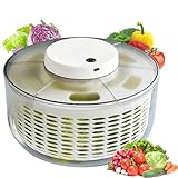 E-Greetshopping Salatschleuder 6L Automatischer Salatzubereitungsset Salattrockner, Salattrockner Salatmanager mit Deckel, Groß Salat trockner, Dry Salatschleuder für Waschen Trocknen von Obst Gemüse