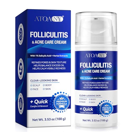 1% Salicylic Acid Folliculitis & Acne Care Cream 100g for Scalp Face & Body | Pore & Oil Care Gentle Skin Soothing Moisturising Cream for Rough & Blemish-Prone Skin