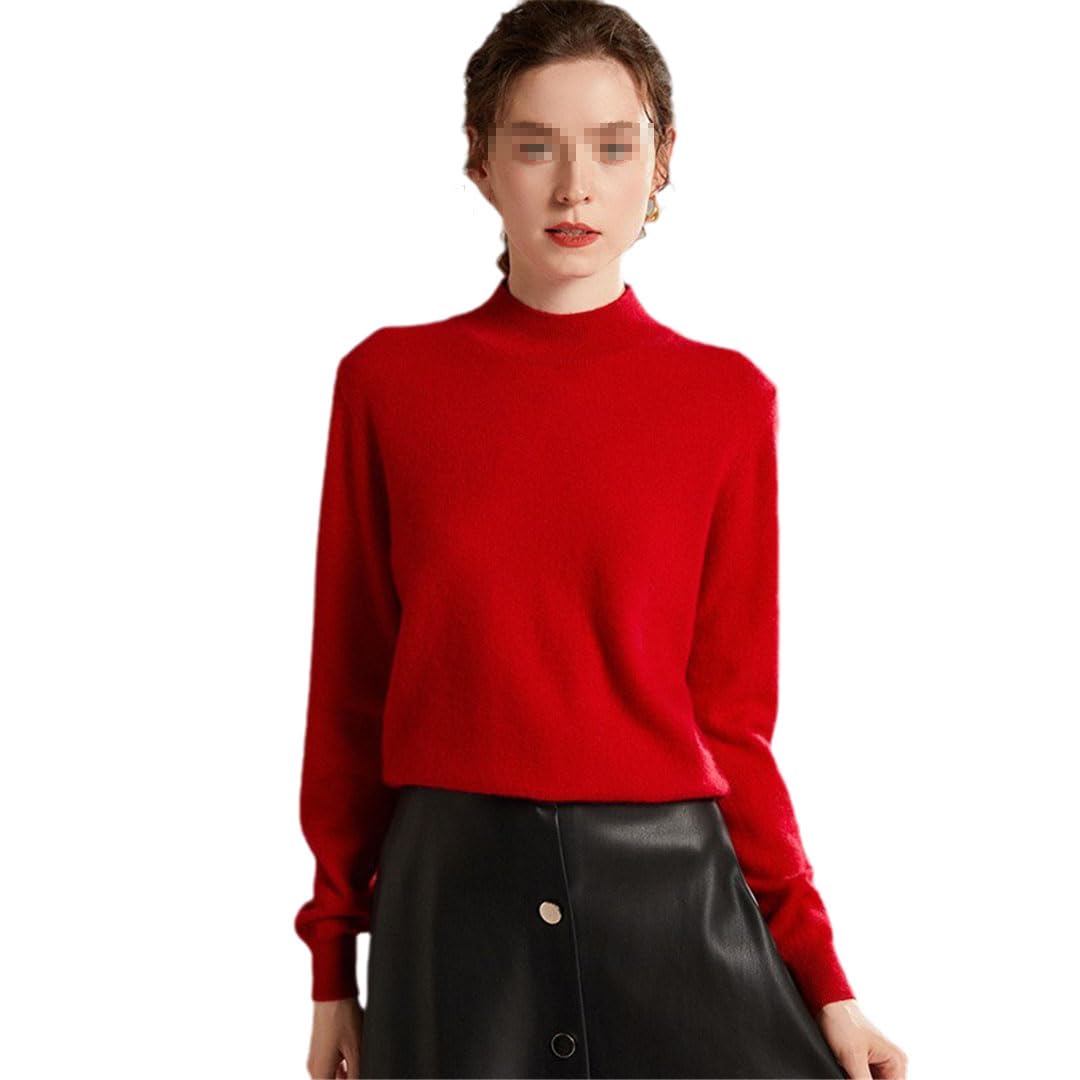 Vogrtcc Top Lavorato A Maglia Pullover A Mezzo Dolcevita in Cashmere da Donna