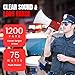 Technical Pro Portable Lightweight 75-Watt Megaphone Bullhorn w Siren, Detachable Microphone & Strap - Professional Outdoor Voice for Police & Cheer Leading