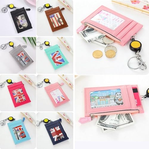 Badge Holder Credit Card Cover Business Card Wallet Creative Money Pocket Case Pouch(Light blue)4