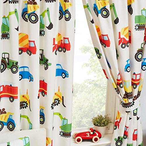 PriceRightHome, tende foderate con motivo “camion e trasporti”, con drappeggio di 182,9 cm