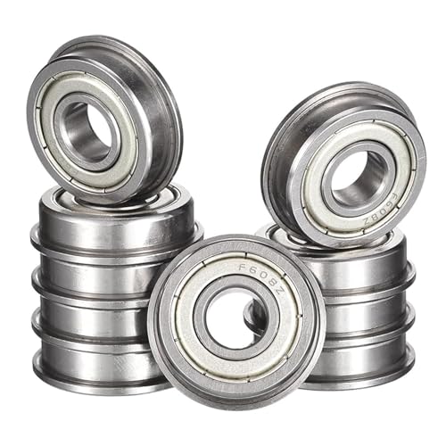 10pcs F625ZZ Flanged Ball Bearing, ID 5mm X OD 16mm X Width 5mm Miniature Bearings, Shielded Deep Groove Bearings,Chrome Steel(F
