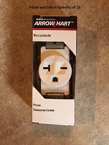 Eaton 1876W-Box Commercial Straight Blade Single Receptacle with 20A, 250-Volt Rating (50)