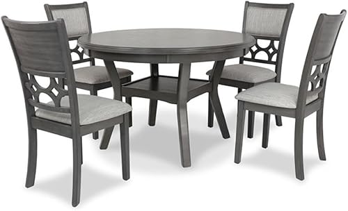 Miniatura 4 de New Classic Furniture Mitchell - Juego de comedor de 5 piezas con 1 mesa y 4 sillas, color gris Gris,marrón cereza,Beige y