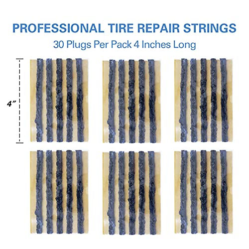 CKAuto 30pcs 4" Black Tire Repair Strings, Automotive Tool Tire Repair Plugs for Tubeless Off-Road Tires Car, Bike, ATV, UTV, Wheelbarrow, Mower - Image 3