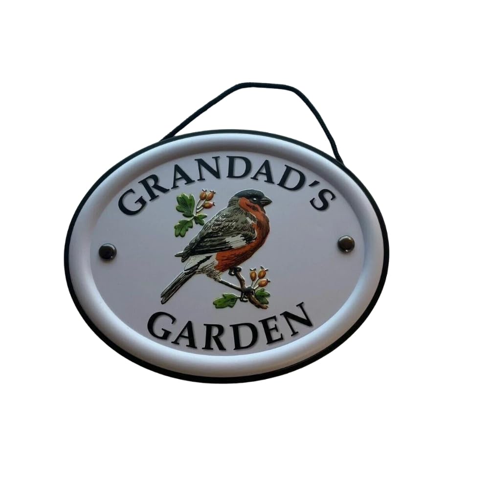 Grandad - British Birds Embossed Metal Personalised Name Garden Sign Decoration