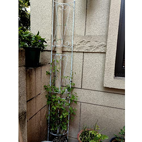 Garden Trellises Arch,Large Wrought Iron Garden Trellis for Climbing Plants Metal Pergola Arbor for Vines Retro Style Plant Support 185x27.8cm/72.8x10.9in Semi Circular Design Downspout Occl