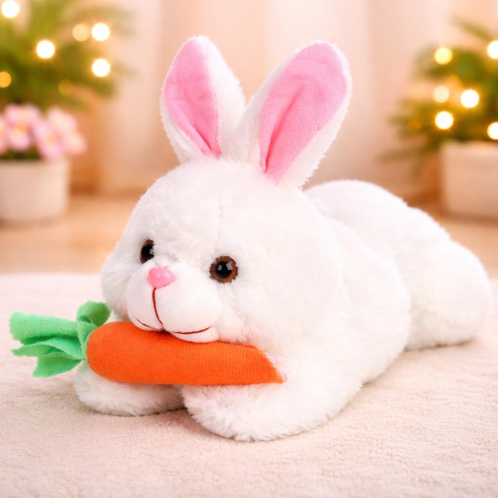 DIKANG Rabbit Soft Toys for Kids | Kids Soft Toys for Baby Girl | Plush Soft Toys for Baby Boys and Girls | Soft Toy for Girls (25CM, Rabbit (White))-image-2