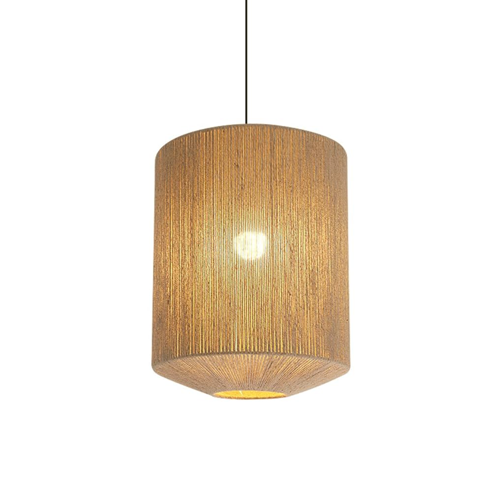 Chungyang Multicolor Hemp Rope Lampshade Hanging Lamp Natural Hemp Rope Hand Woven Pendant Light For Restaurant Entryway E27 Chandelier With Adjustable Suspension Line Kitchen Island Tea Room Lighting Fixture