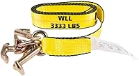 Vista 9 de Mytee Products Paquete de 4 correas de cabrestante de recuperación de 2 pulgadas x 8 pies con gancho de racimo RTJ