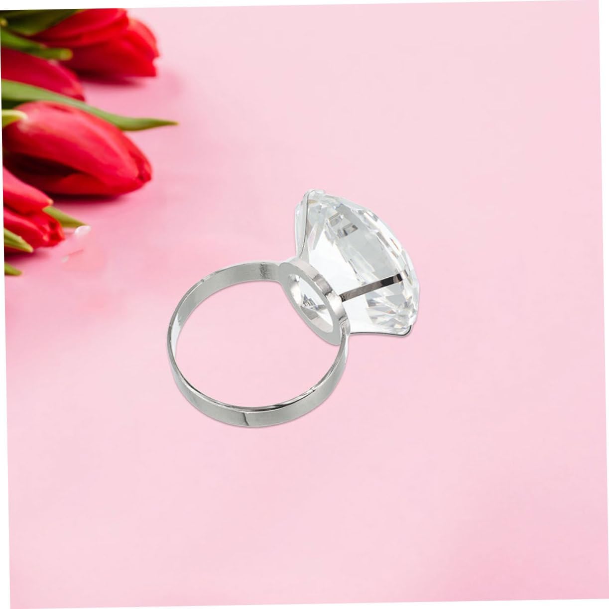 Anniversary Simulated Ring Prop Transparent Ring for Wedding Decorations Faux Engagement Ring for Anniversary Party Brilliant Craftsmanship and Unique Design