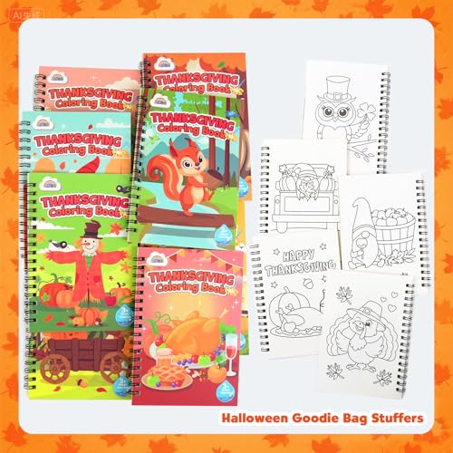 Image of ZMLM 24 Pack Thanksgiving Coloring Books - Party Favors for Kids 4-8