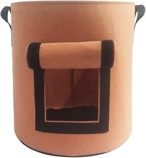 Hemoton Sacos de cultivo de batata para janela, sacos de vegetais, tecido respirável não tecido para recipiente de plantas de batata G 38L marrom