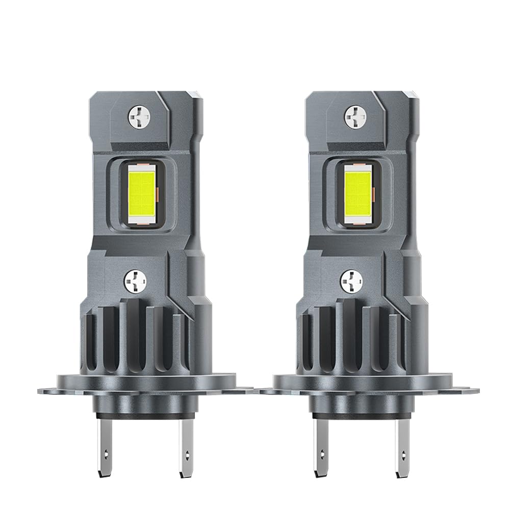 MGCOKINILY Halogen Auto Lampen H7, 300% Helligkeit als Halogenlampen11000LM 6000K Kaltes Weiß,1:1 Mini-Größe, 2 Stück (H7)