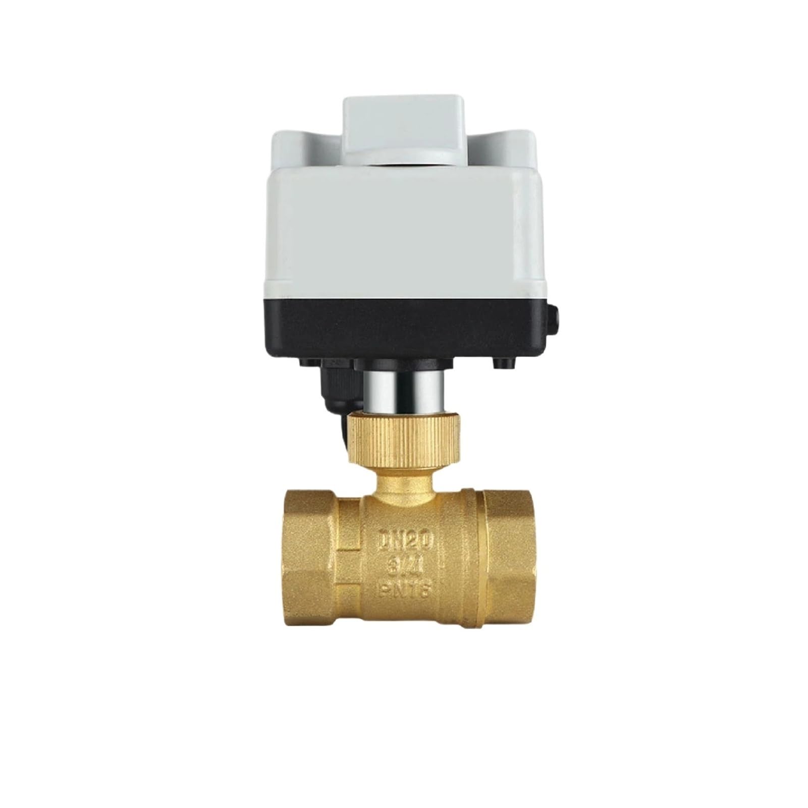 Valvola a sfera motorizzata in ottone AC220V DC12V Attuatore elettrico a tre fili Interruttore manuale Due controlli DN15-50 IP67 Smart Water(DN25,DC12-24V_3 WAY)