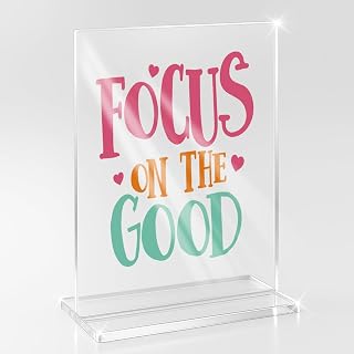Inspirational Mental Health Self Help Gifts Psychology Therapy Office Home Desk Shelf Decor Christmas Thanksgiving Birthday Gifts for Women Men Friend Coworkers Focus on the Good Sign