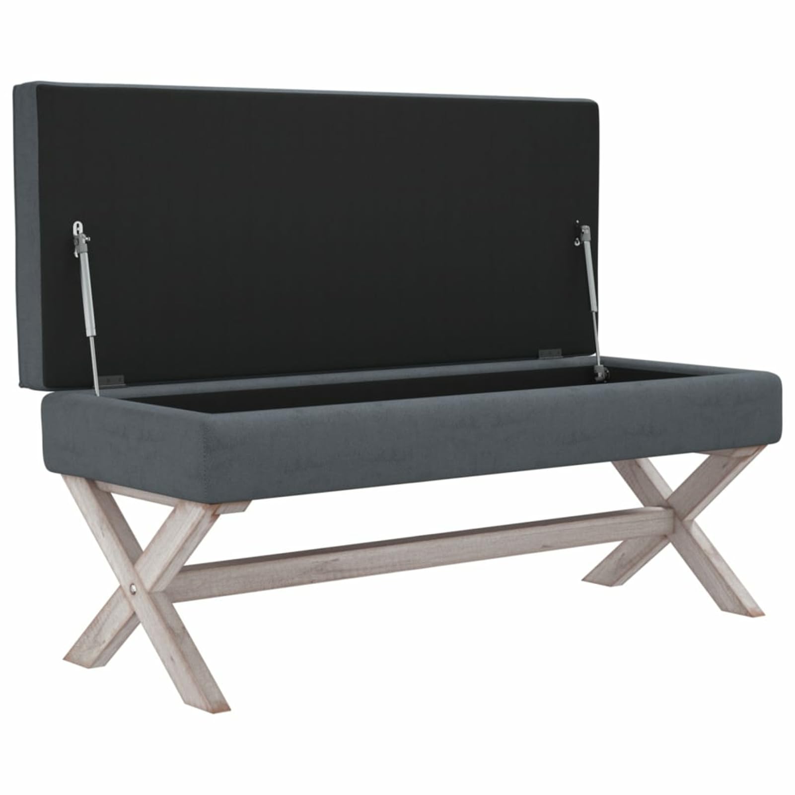 ShGaxin Taburete con almacenaje Terciopelo Gris Oscuro 110x45x49 cm, Taburete Bajo, Taburete Pequeño, Taburete Meditacion, Taburetes De Cocina