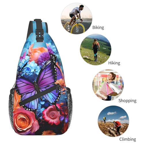Bolso pequeño de bandolera para senderismo color flores miniatura 6