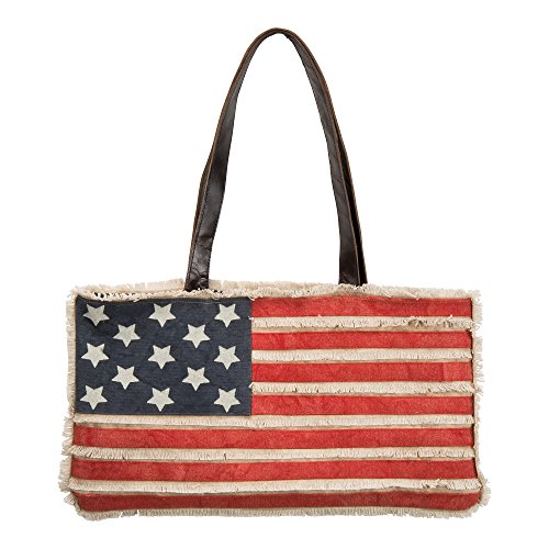 Bolso de mano con flecos y bandera estadounidense Primitives By Kathy de diseño multicolor exclusivo