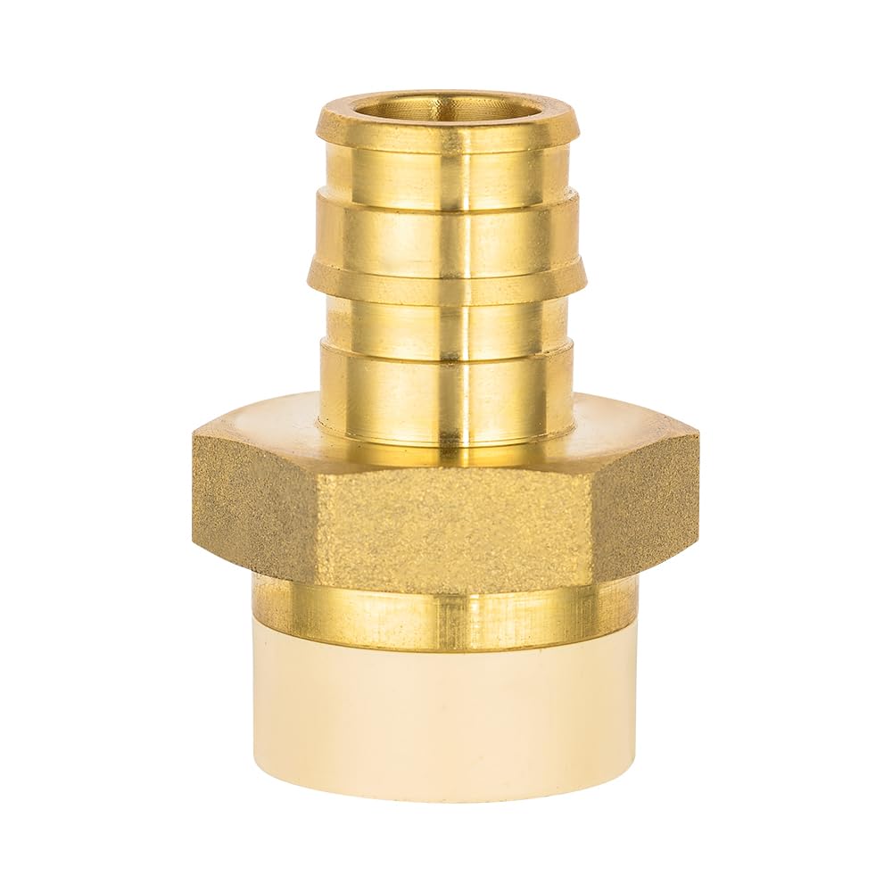 Paquete de 5 adaptadores de expansión de latón EFIELD Pex A x 1/2 pulgada Pex A de 1/2 pulgada solo para conexión de tubería Pex-A, ASTM F1960